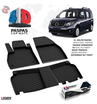 S-Dizayn Mercedes Citan 4D Havuzlu Paspas 2013-2021 A+ Kalite 4DS-96219