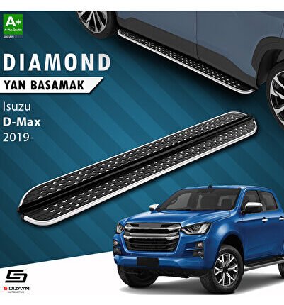 S-Dizayn Isuzu D-Max 3 Diamond Krom Yan Basamak 203 Cm 2019 Üzeri A+ Kalite