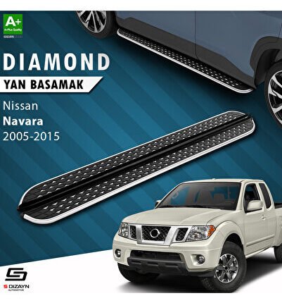 S-Dizayn Nissan Navara 2 Diamond Krom Yan Basamak 203 Cm 2005-2015 A+ Kalite