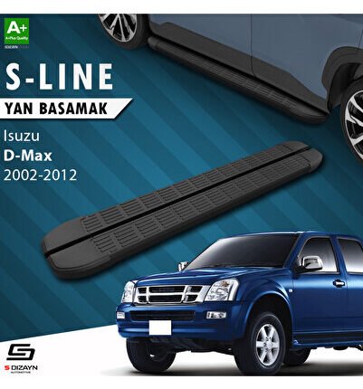 Isuzu D-Max S-Line Siyah Yan Basamak 203 Cm 2002-2012 A+ Kalite IS-DM1-YBS-SL-SA-203