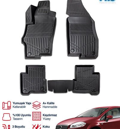 S-Dizayn Fiat Linea 3D Pro Havuzlu Paspas 2007-2018 A+ Kalite