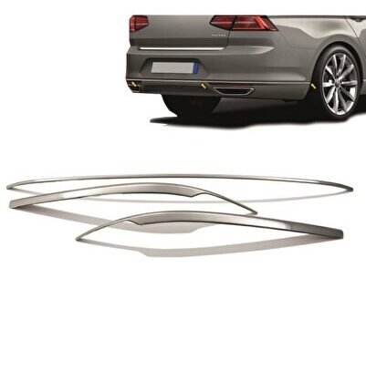 Vw Passat B8 Arka Tampon Alt Çıta Krom Set 3 Parça 2015-2019