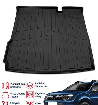 S-Dizayn Dacia Duster 4X2 3D Pro Bagaj Havuzu 2018-2022 A+ Kalite
