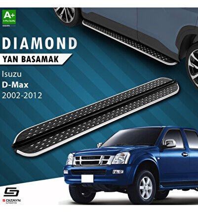 S-Dizayn Isuzu D-Max Diamond Krom Yan Basamak 203 Cm 2002-2012 A+ Kalite