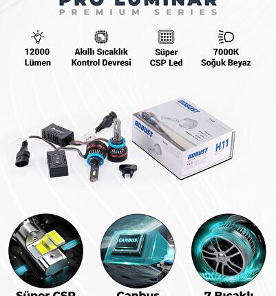 S-Dizayn Pro Luminar H11 Led Xenon / 60W / 12000LM / 7000K A+ Kalite RLX1051