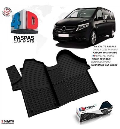 S-Dizayn Mercedes Vito W447 4D Havuzlu Paspas 2014 ve Üzeri