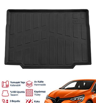 S-Dizayn Renault Clio 5 3D Pro Bagaj Havuzu 2019 Üzeri A+ Kalite