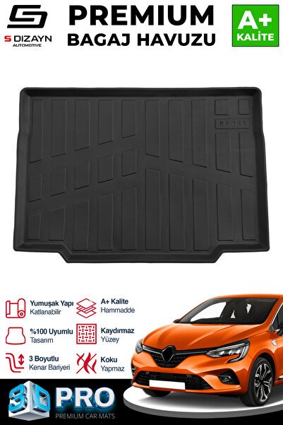 1_org_zoom-8983.jpg S-Dizayn Renault Clio 5 3D Pro Bagaj Havuzu 2019 Üzeri A+ Kalite - Görsel 1
