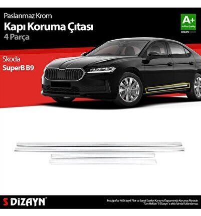 S-Dizayn Skoda SuperB B9 Krom Kapı Koruma Çıtası 2024 Üzeri A+ Kalite