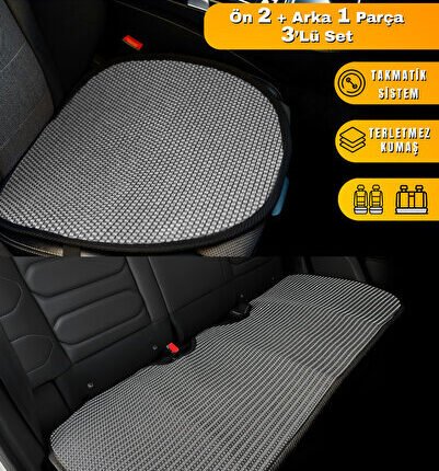 S-Dizayn Oto Koltuk Koruyucu Alt Minder Füme Universal 2+1 Parça Ön Arka A+ Kalite TOK-OTM-FM-3