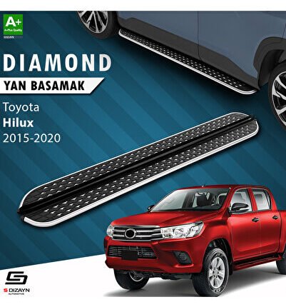 S-Dizayn Toyota Hilux 8 Diamond Krom Yan Basamak 203 Cm 2015-2020 A+ Kalite