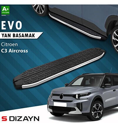 S-Dizayn Citroen C3 Aircross 2 Evo Krom Yan Basamak 183 Cm 2024 Üzeri A+ Kalite CI-C3A2-YBS-EV-KA-18