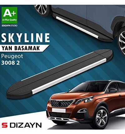 Peugeot 3008 2 Skyline Aluminyum Yan Basamak 183 Cm 2016-2023 A+ Kalite PE-382-YBS-SKY-AL-183