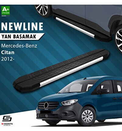 S-dizayn Mercedes Citan Uzun Şase Newline Krom Yan Basamak 229 Cm 2012 Üzeri