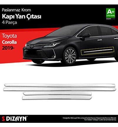 S-Dizayn Toyota Corolla Krom Kapı Yan Çıtası 4 Prç 2019 Üzeri 7520404