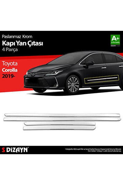 1_org_zoom-9054.jpg S-Dizayn Toyota Corolla Krom Kapı Yan Çıtası 4 Prç 2019 Üzeri 7520404 - Görsel 1