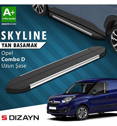 Opel Combo D Uzun Şase Skyline Krom Yan Basamak 223 Cm 2011-2015 A+ Kalite OP-COD-US-YBS-SKY-KA-223
