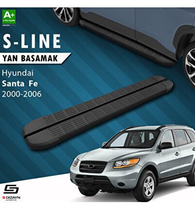 Hyundai Santa Fe S-Line Siyah Yan Basamak 163 Cm 2000-2006 A+ Kalite HY-SF1-YBS-SL-SA-163