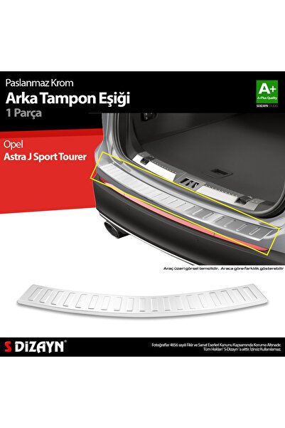 1_org_zoom-9074.jpg S-Dizayn Opel Astra J Sport Tourer Krom Arka Tampon Eşiği 2010-2014 A+ Kalite 6804021 - Görsel 1