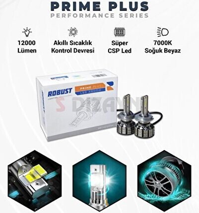 S-Dizayn Prime Plus 9006 Led Xenon / 45W / 12000 LM / 7000K A+ Kalite RLX2002