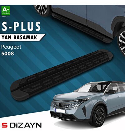 S-Dizayn Peugeot 5008 3 Elektrikli S-Plus Siyah Yan Basamak 203 Cm 2024 Üzeri A+ Kalite PE-583-ELK-Y