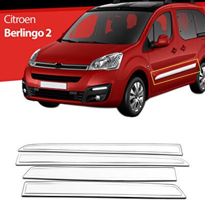 S-Dizayn Citroen Berlingo Krom Yan Kapı Çıtası 4 Prç 2008-2018 5506140