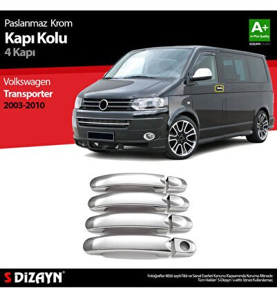 S-Dizayn VW T5 Transporter Krom Kapı Kolu 4 Kapı 2003-2010 7626120