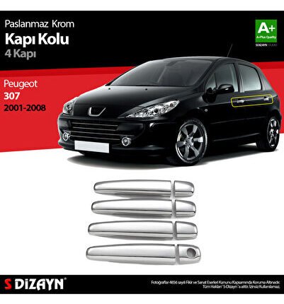 S-Dizayn Peugeot 307 Krom Kapı Kolu 4 Kapı 2001-2008 6905120