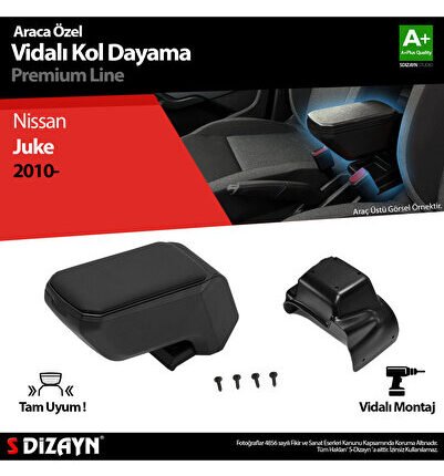 S-Dizayn Nissan Juke ABS Vidalı Kol Dayama Kolçak Siyah 2010 Üzeri A+Kalite KLC-VD-SY-6605