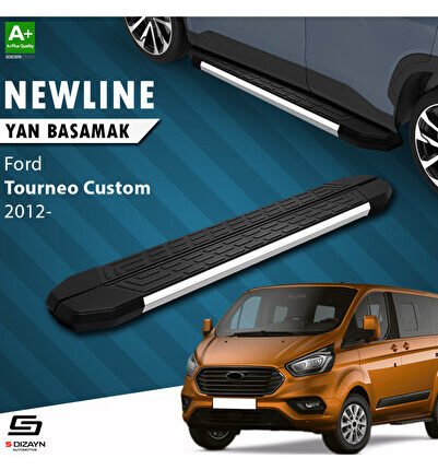 S-dizayn Ford Tourneo Uyumlu Custom Kısa Şase Newline Krom Yan Basamak 209 Cm 2012-2023 A Kalite