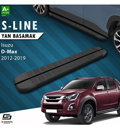 Isuzu D-Max 2 S-Line Siyah Yan Basamak 203 Cm 2012-2019 A+ Kalite IS-DM2-YBS-SL-SA-203