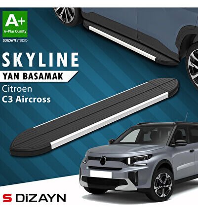 S-Dizayn Citroen C3 Aircross 2 Skyline Aluminyum Yan Basamak 183 Cm 2024 Üzeri A+ Kalite CI-C3A2-YBS