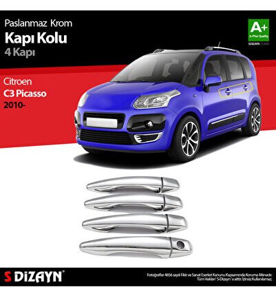 S-Dizayn Citroen C3 Picasso Krom Kapı Kolu 4 Kapı 2010-2017 5513120