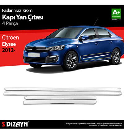 S-Dizayn Citroen Elysee Krom Kapı Yan Çıtası 4 Prç 2012-2017 5501404