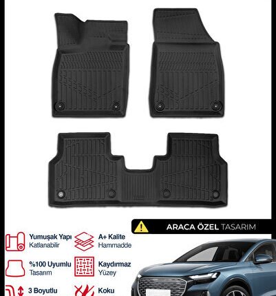 S-Dizayn Audi Q4 E-Tron 3D Pro Havuzlu Paspas 2021 Üzeri A+ Kalite 3DS-SDZ236
