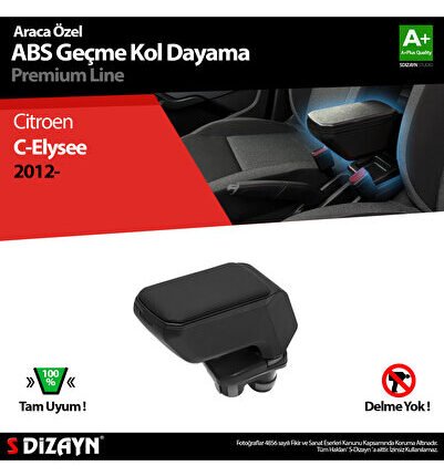 S-Dizayn Citroen C-Elysee Kol Dayama Kolçak Geçmeli ABS Siyah 2012-2017 A+Kalite KLC-GC-SY-5501