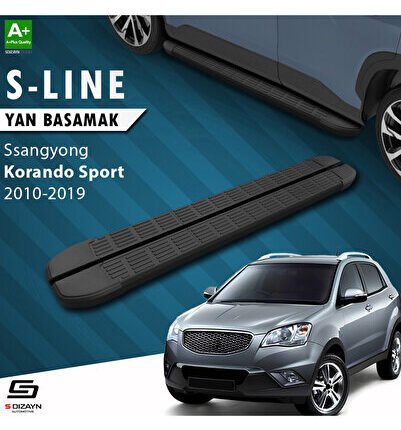 Ssangyong Korando Sport S-Line Siyah Yan Basamak 203 Cm 2010-2019 A+ Kalite SS-KO1S-YBS-SL-SA-203