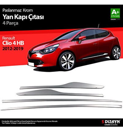 S-Dizayn Renault Clio 4 HB Krom Yan Kapı Çıtası 4 Prç. 2012-2019 7019140
