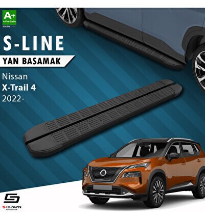 Nissan X-Trail T33 S-Line Siyah Yan Basamak 183 Cm 2022 Üzeri A+ Kalite NI-T33-YBS-SL-SA-183