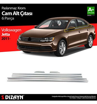 S-Dizayn VW Jetta Krom Cam Çıta 6 Prç 2011-2019 7614060