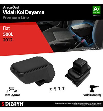 S-Dizayn Fiat 500L Kol Dayama Kolçak ABS Vidalı Siyah 2018 Üzeri A+Kalite KLC-VD-SY-5833