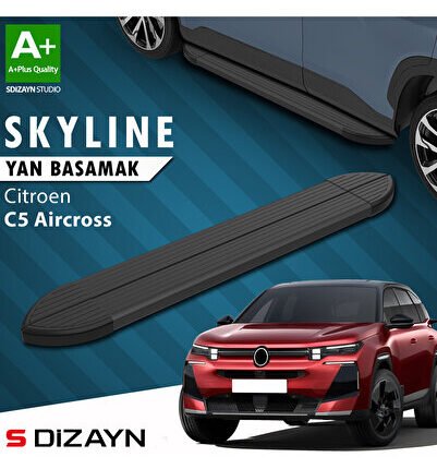 S-Dizayn Citroen E-C5 Aircross Elektrikli Skyline Siyah Yan Basamak 193 Cm 2024 Üzeri A+ Kalite CI-E