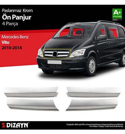 S-Dizayn Mercedes Vito Krom Ön Panjur 4 Prç 2010-2014 (Geniş) 6513180