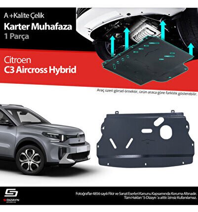 S-Dizayn Citroen C3 Aircross Hybrid 1.2 Çelik Karter Muhafaza Koruma 2024 Üzeri A+ Kalite CI-C3AH-CK