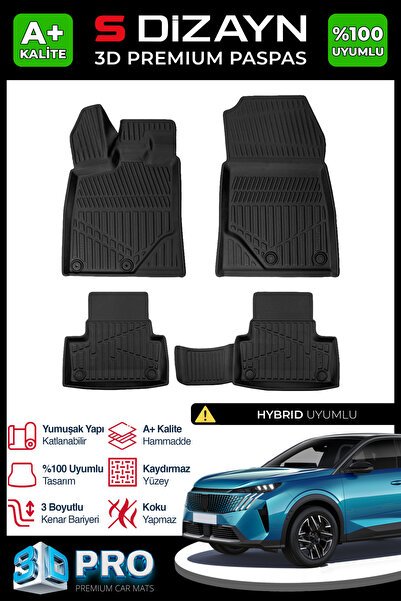 1_org_zoom-9257.jpg S-Dizayn Peugeot 3008 Hybrid 3D Pro Havuzlu Paspas 2024 Üzeri A+ Kalite 3DS-SDZ219 - Görsel 1
