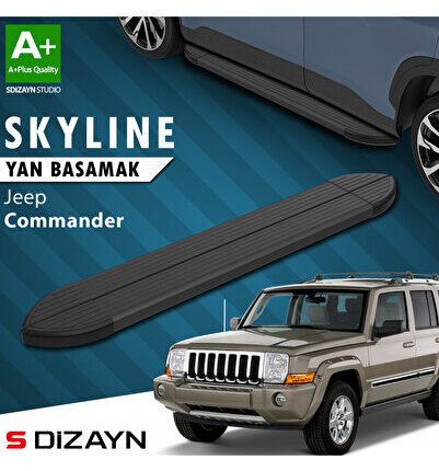 Jeep Commander Skyline Siyah Yan Basamak 173 Cm 2006-2010 A+ Kalite JE-CO1-YBS-SKY-SA-173