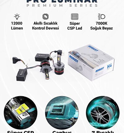 S-Dizayn Pro Luminar Led Xenon 9006 / 60W / 12000LM / 7000K A+ Kalite RLX1049