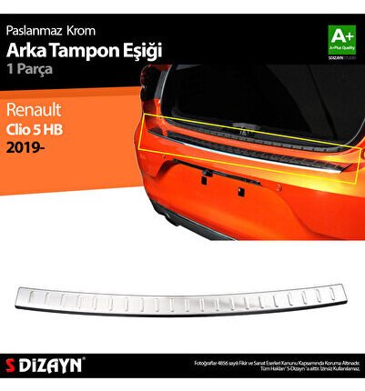 S-Dizayn Renault Clio 5 Krom Arka Tampon Eşiği 2019 Üzeri 7027020