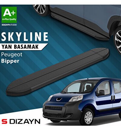 Peugeot Bipper Skyline Siyah Yan Basamak 173 Cm 2007-2017 A+ Kalite PE-BP1-YBS-SKY-SA-173