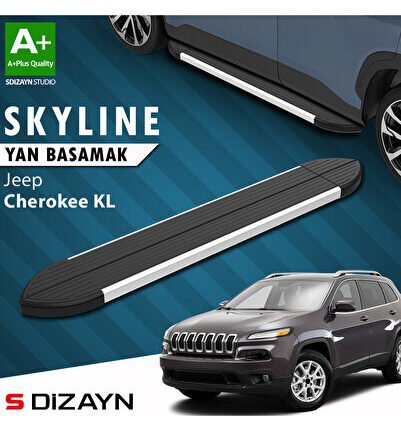 Jeep Cherokee KL Skyline Aluminyum Yan Basamak 173 Cm 2013-2023 A+ Kalite JE-KL1-YBS-SKY-AL-173-E